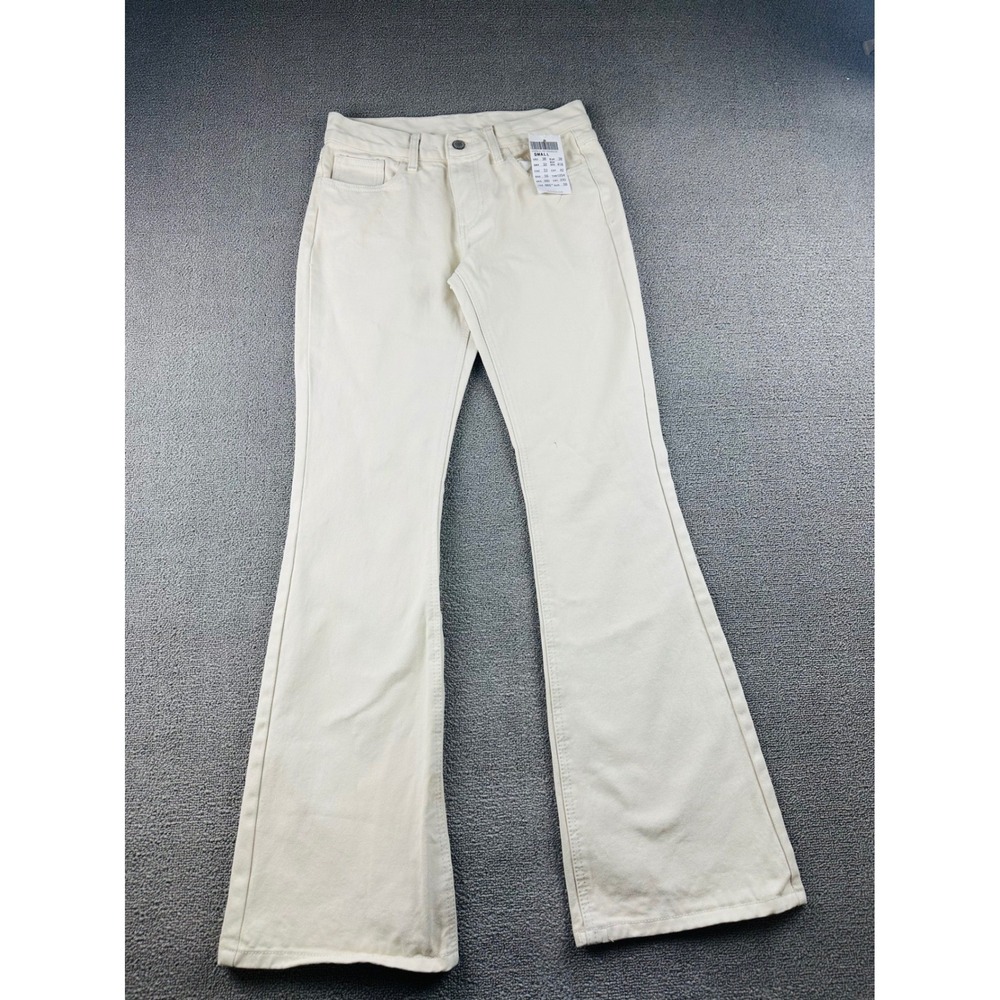 J. Galt Jeans Women S Beige Flare Wide Leg 100% Cotton High‎ Rise Coastal Boho
